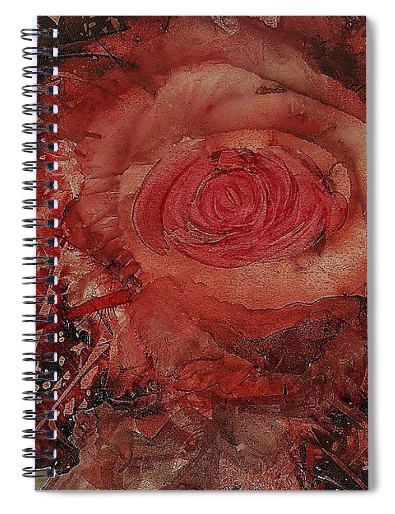 Rose Spiral Notebook featuring the painting Mountain Rose by Angela Marinari