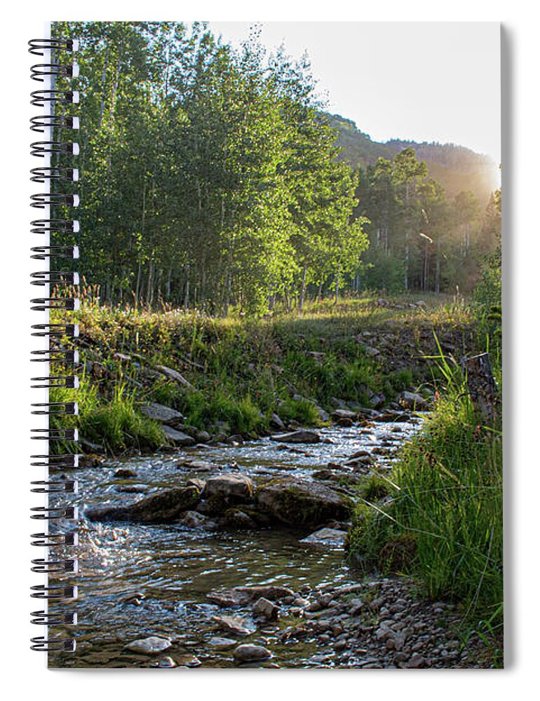 Recreation Spiral Notebook featuring the photograph Mountain Stream at Sunrise by K Bradley Washburn