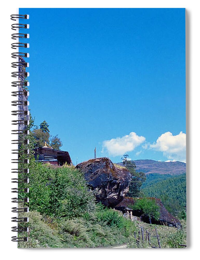 Bhutan Spiral Notebook featuring the photograph Mountain Valley trail in Bhutan by Paul Vitko