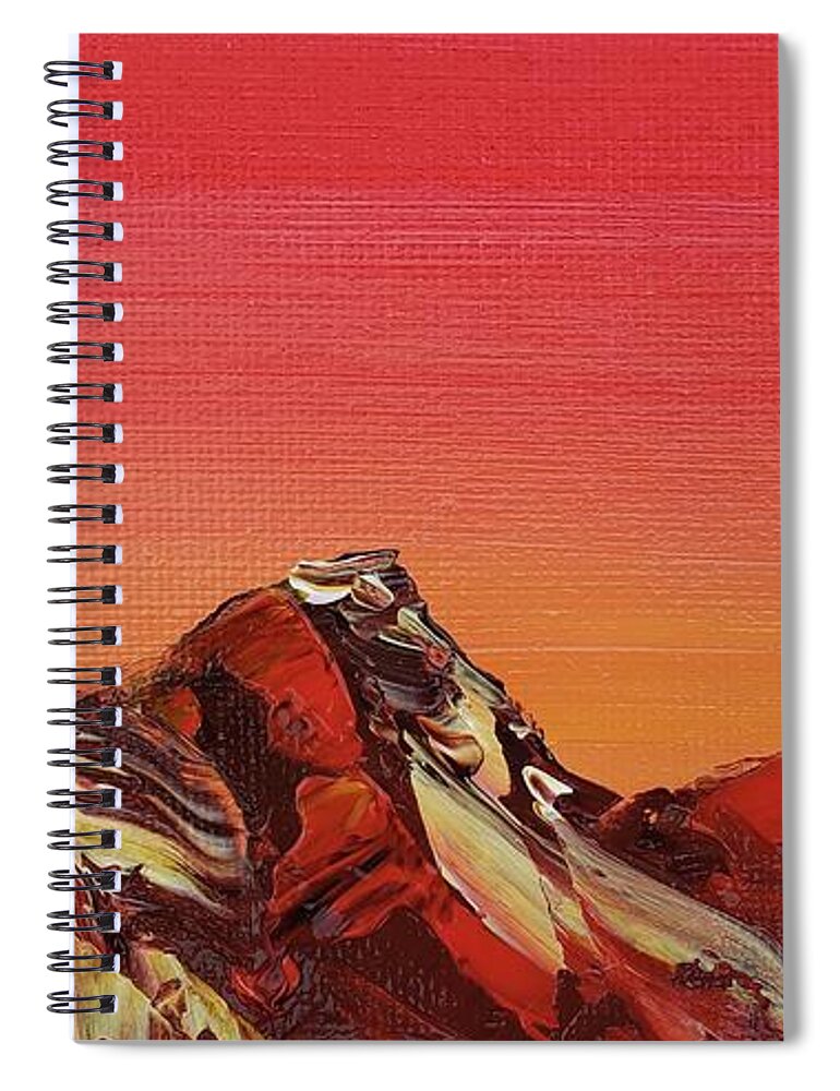 Mountain Spiral Notebook featuring the painting Mountains of Mars by Ashley Wright