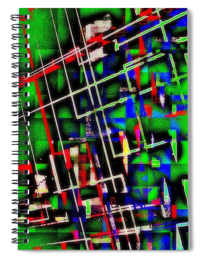Abstract Spiral Notebook featuring the digital art Mr. Complicated by Andy Rhodes