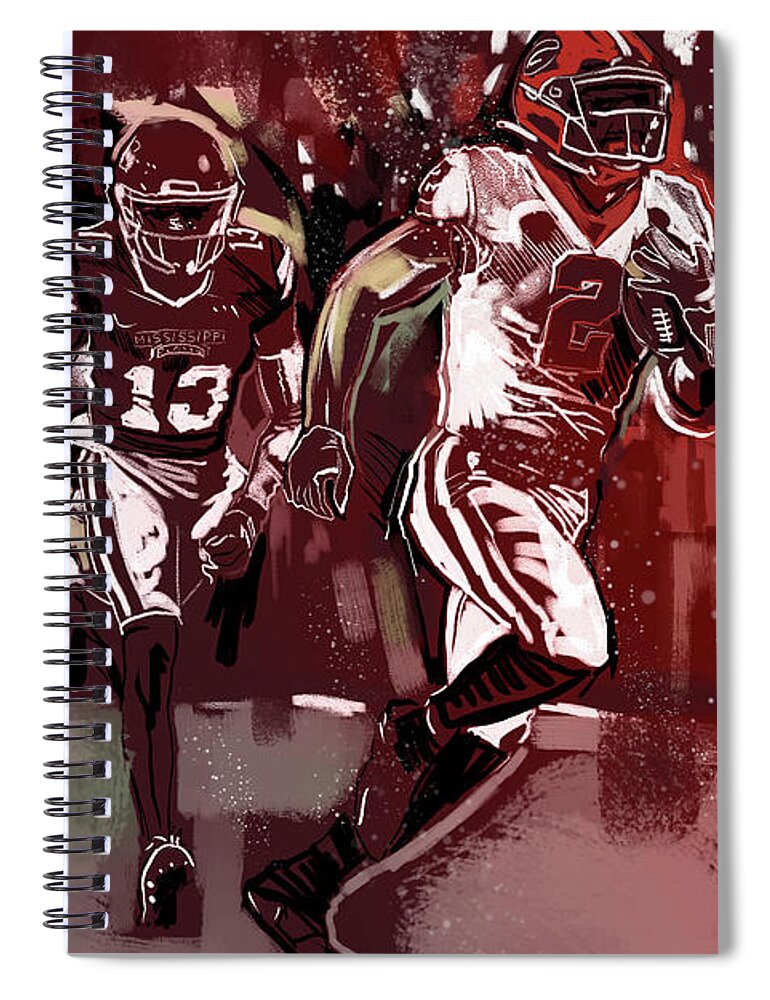 Ms State Victory Spiral Notebook featuring the painting Ms State Victory by John Gholson