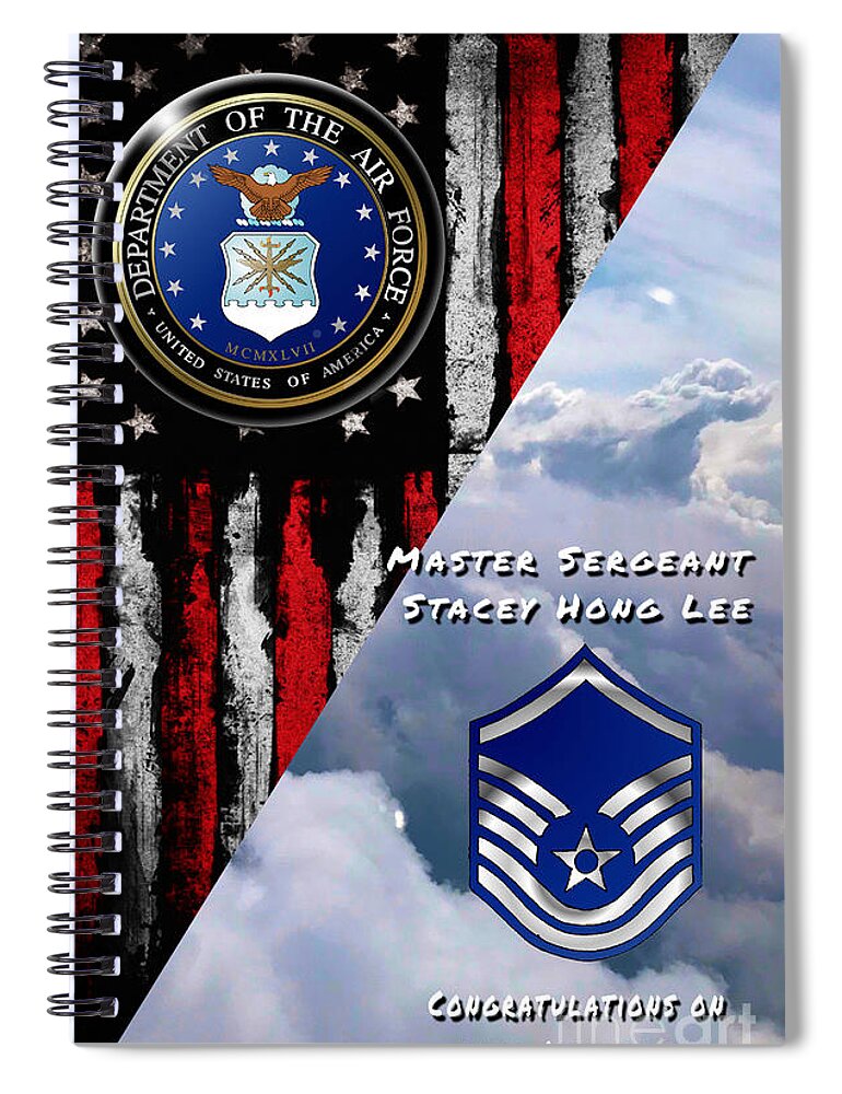 Master Spiral Notebook featuring the digital art MST SGT Lee by Bill Richards