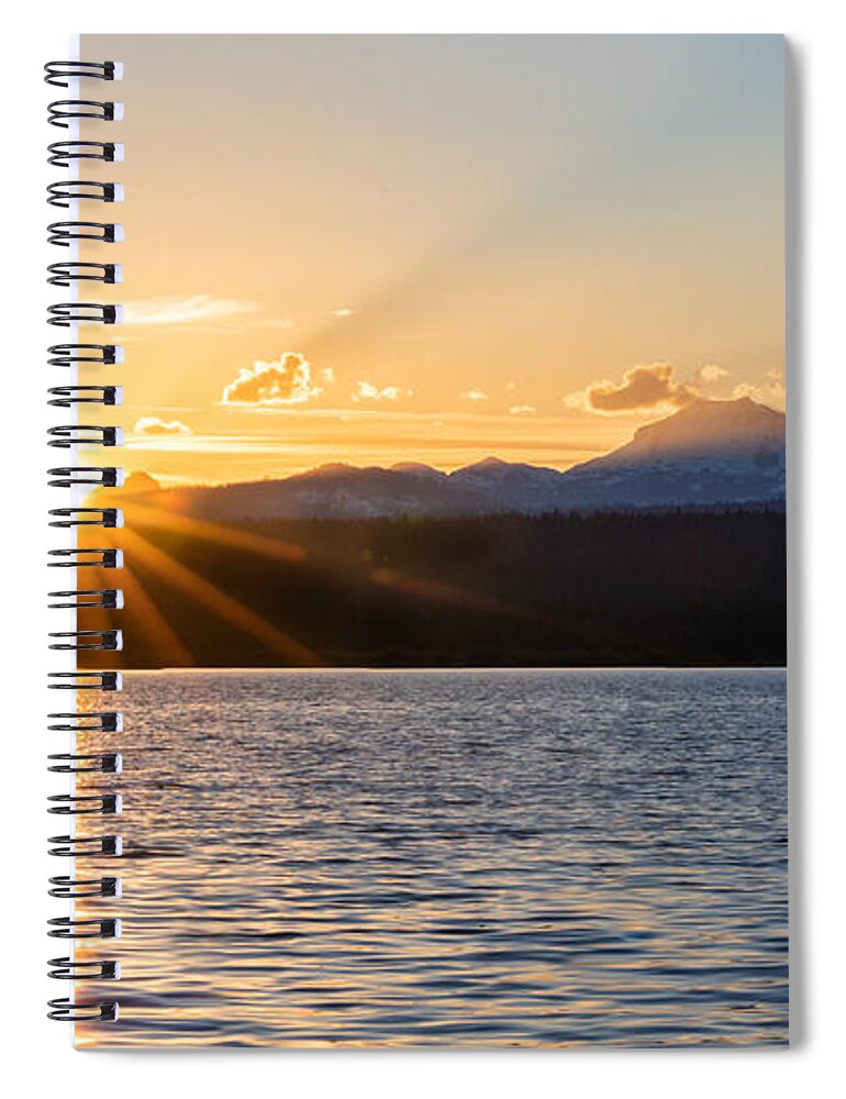 Mt Lassen Spiral Notebook featuring the photograph Mt. Lassen Sunburst by Randy Robbins