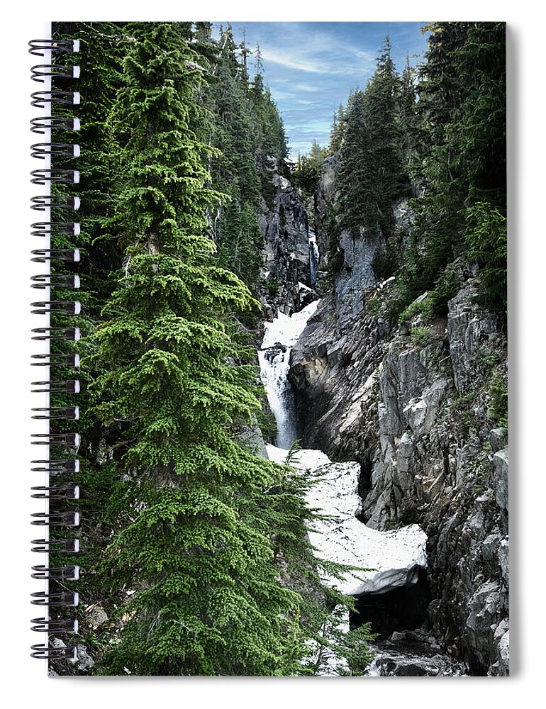 Glacier Spiral Notebook featuring the photograph Mt. Rainier Glacier by Jim Signorelli