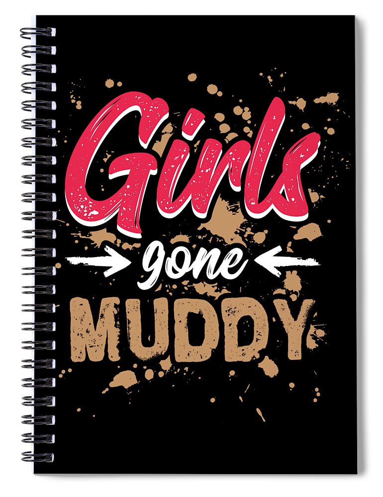 Mud Run Shirts For Women Gift Spiral Notebook featuring the digital art Mud Run Shirts for Women country Mud Running Team by Martin Hicks
