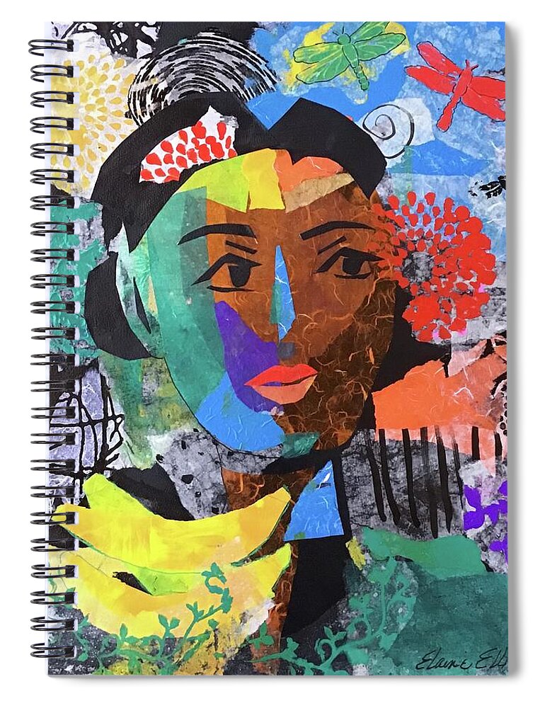 Portrait Spiral Notebook featuring the painting Mujer con Bananas by Elaine Elliott