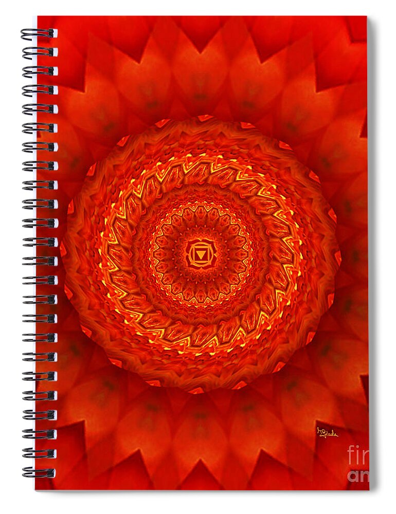 Rgiada Spiral Notebook featuring the digital art Muladhara chakra mandala by Giada Rossi