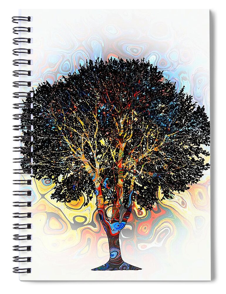 Tree Spiral Notebook featuring the digital art Multicolor Tree Design 198 by Lucie Dumas