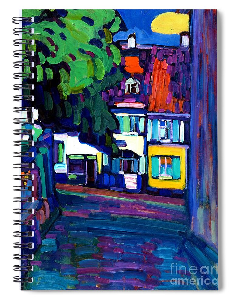 Murnau Spiral Notebook featuring the painting Murnau, Houses in the Obermarkt 1908 by Wassily Kandinsky