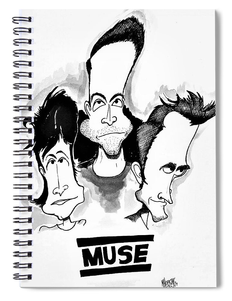 Muse Spiral Notebook featuring the drawing Muse by Michael Hopkins