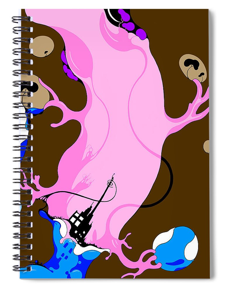 Salamander Spiral Notebook featuring the digital art Mutant Sally by Craig Tilley