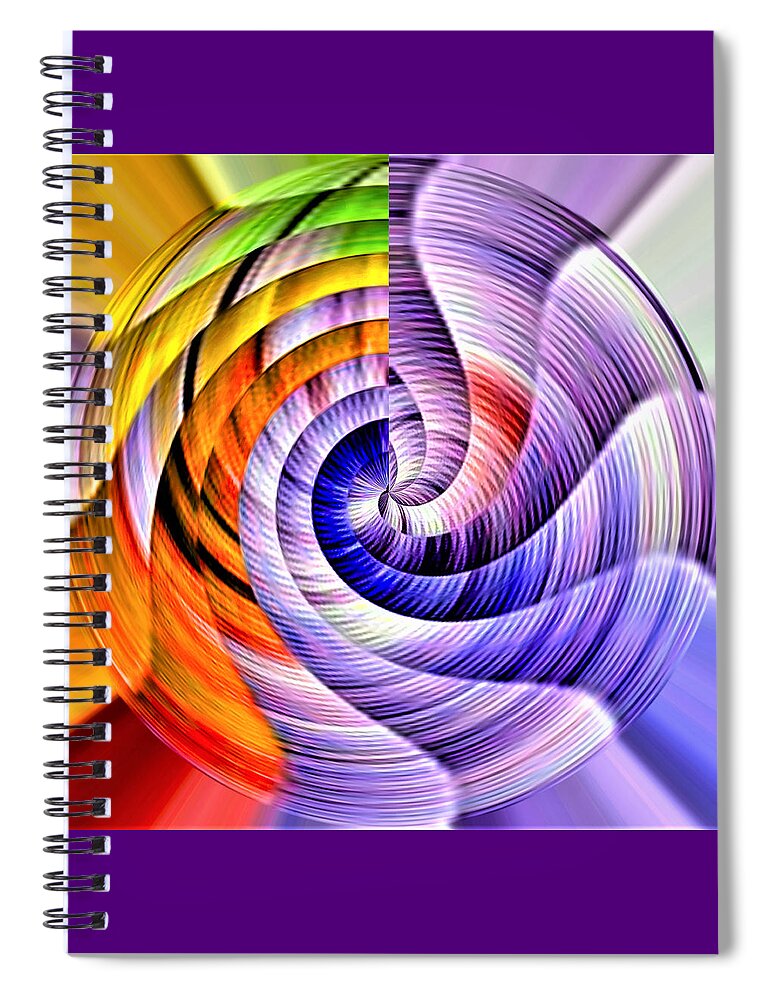 Abstract Spiral Notebook featuring the digital art My Biggest Fan by Ronald Mills