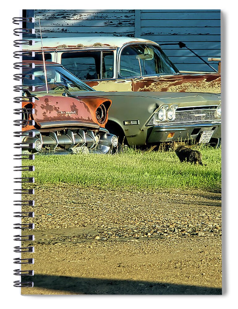 Junked Cars Spiral Notebook featuring the digital art My Cars by Cathy Anderson
