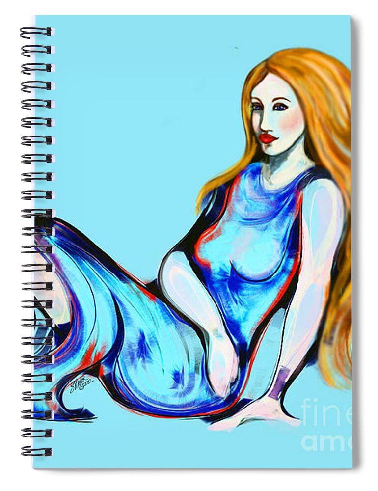 Contemporary Figurative Art Spiral Notebook featuring the digital art My Daughter Francesca by Stacey Mayer