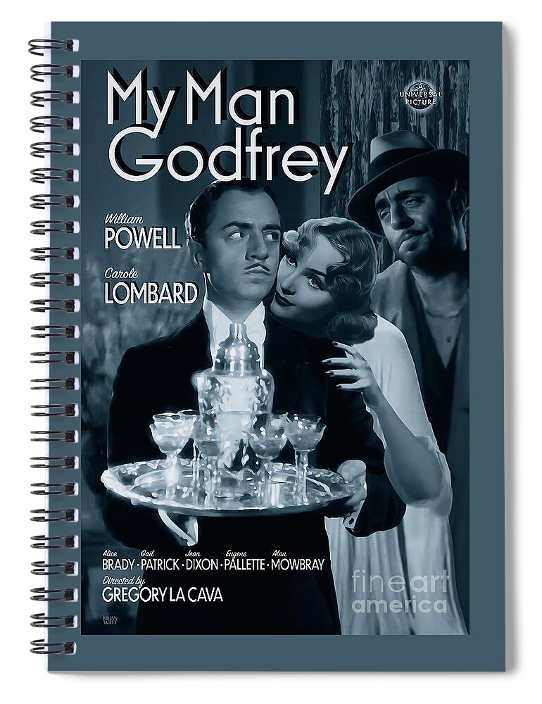 William Powell Spiral Notebook featuring the photograph My Man Godfrey Movie Poster by Brian Watt