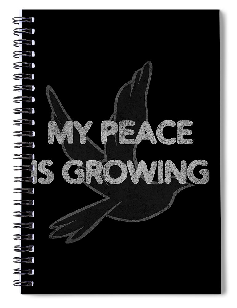 Funny Spiral Notebook featuring the digital art My Peace Is Growing by Flippin Sweet Gear