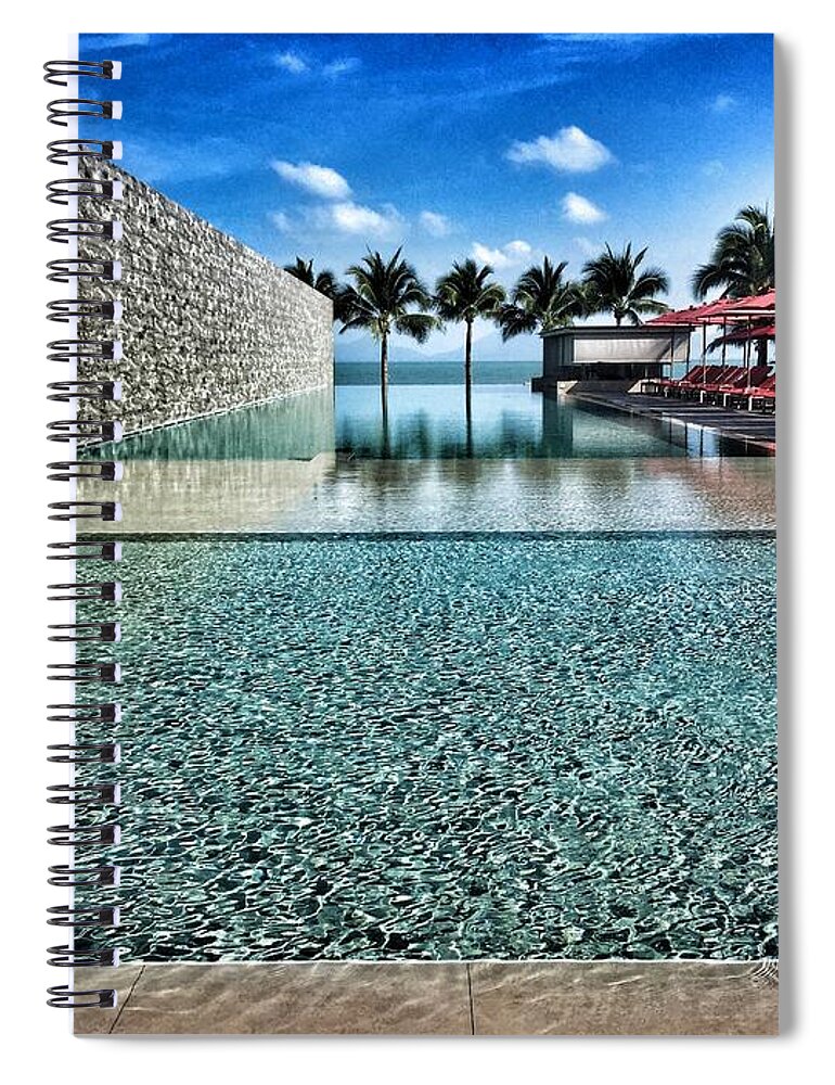Vacation Spiral Notebook featuring the photograph My Pool by Thomas Schroeder