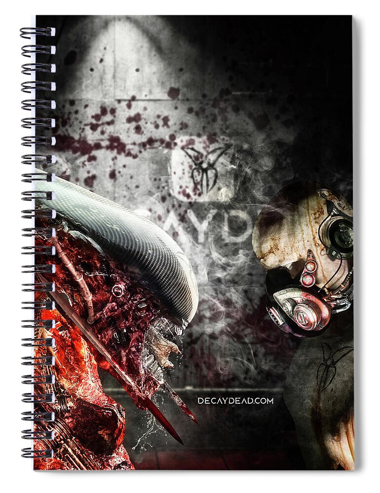 Alien Spiral Notebook featuring the digital art My Queen Red edition by Argus Dorian