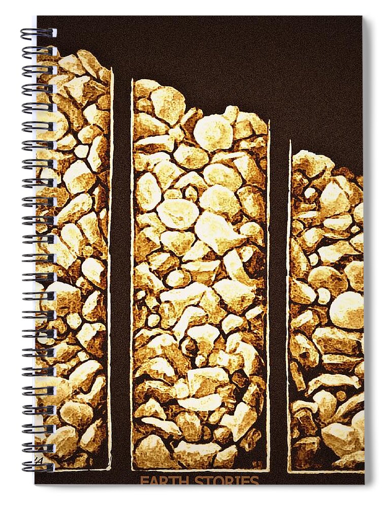 River Pebbles Spiral Notebook featuring the painting My River Pebbles by VIVA Anderson