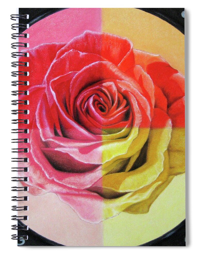 Rose Spiral Notebook featuring the painting My Rose by Lynet McDonald