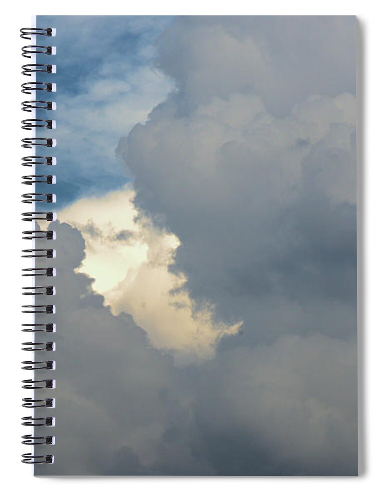Clouds Spiral Notebook featuring the photograph My Sky View #7 Face in the Clouds by Kae Cheatham