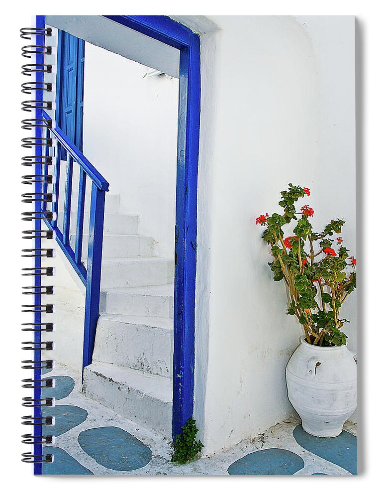 Mykonos Greece Spiral Notebook featuring the photograph Mykonos, Greece by David Morehead