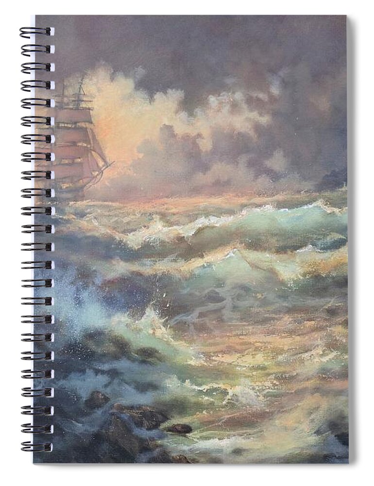 Mysterious Island Spiral Notebook featuring the painting Mysterious Island by Tom Shropshire
