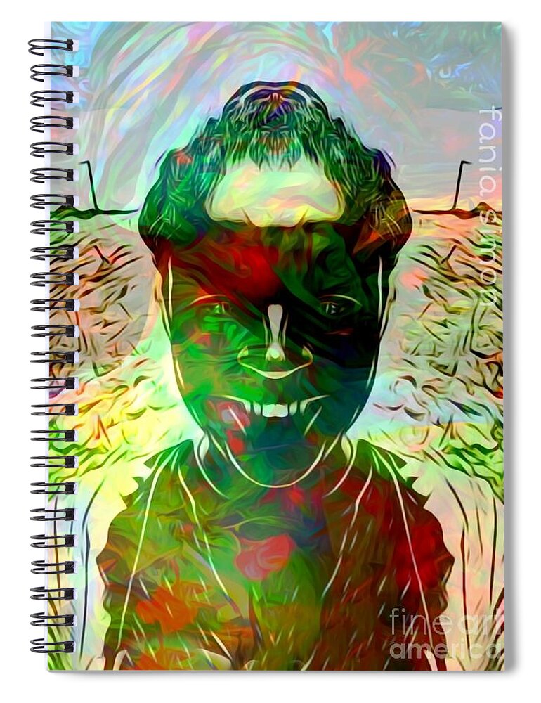  Spiral Notebook featuring the mixed media Mystery by Fania Simon