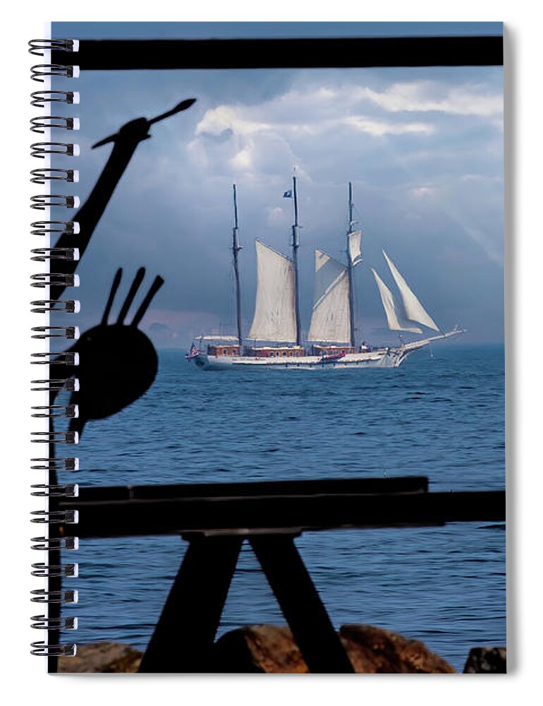 Great Island Common Spiral Notebook featuring the photograph Mystic framed by Jeff Folger
