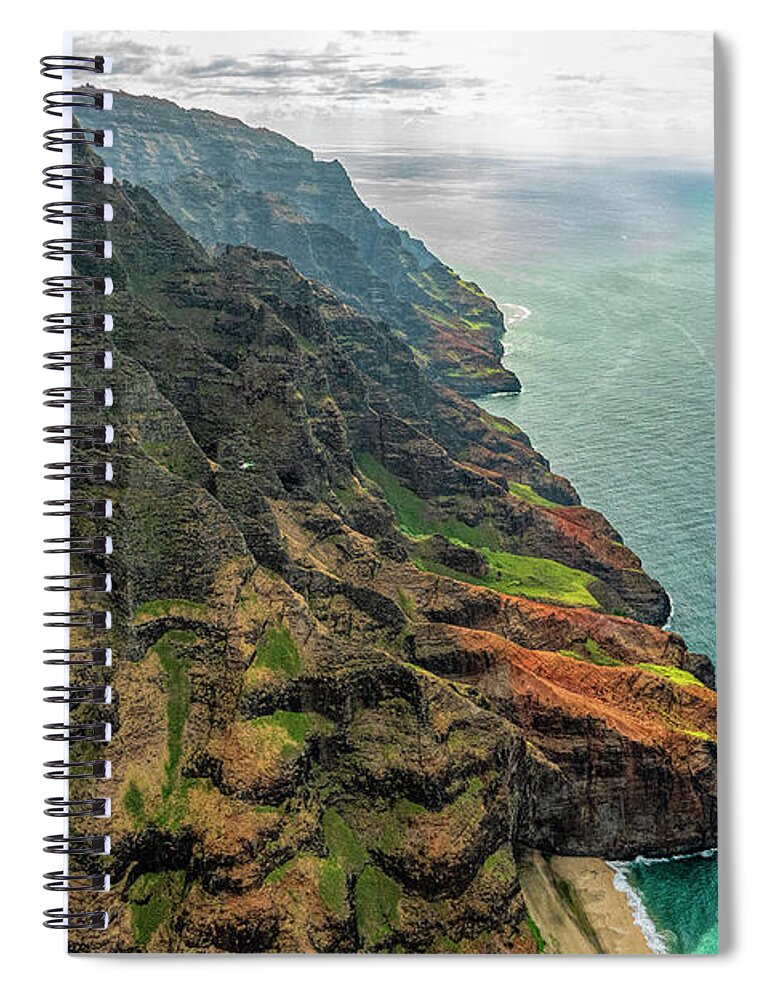 Hawaii Spiral Notebook featuring the photograph Na Pali Coast in the Mist by Betty Eich