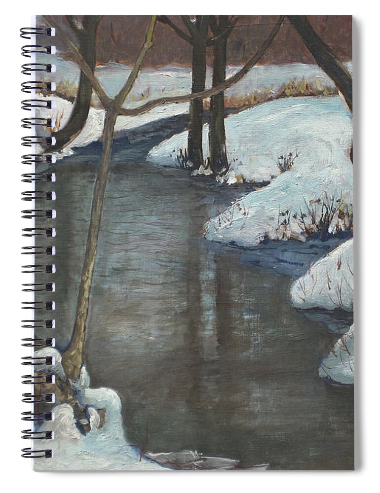  Spiral Notebook featuring the painting Nagawikie Winter by Douglas Jerving