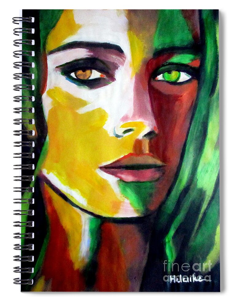 Affordable Original Paintings Spiral Notebook featuring the painting Naked gaze by Helena Wierzbicki