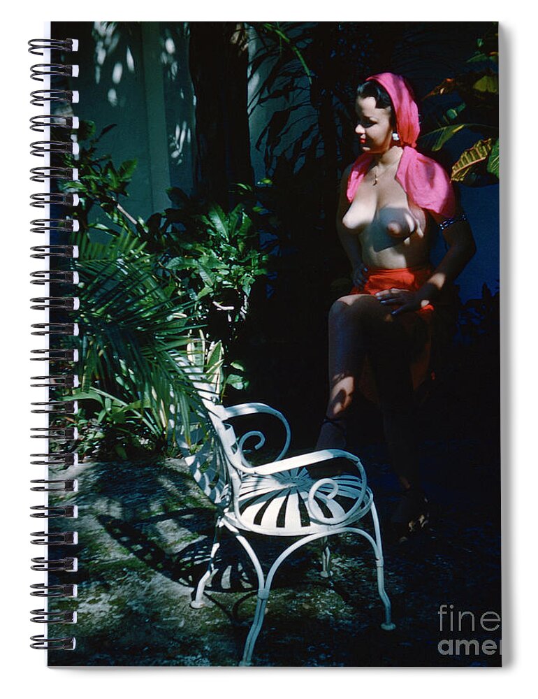 Naked Spiral Notebook featuring the photograph Naked Lady in the Garden by Oleg Konin