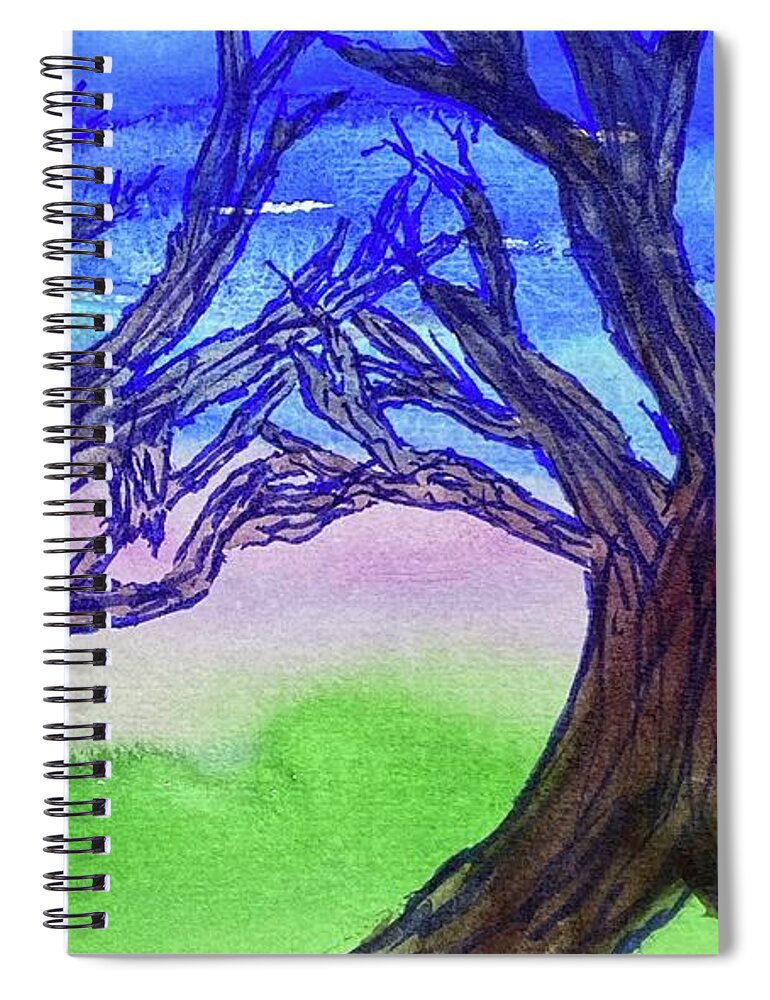 Trees Spiral Notebook featuring the painting Naked Trees #13 by Anjel B Hartwell