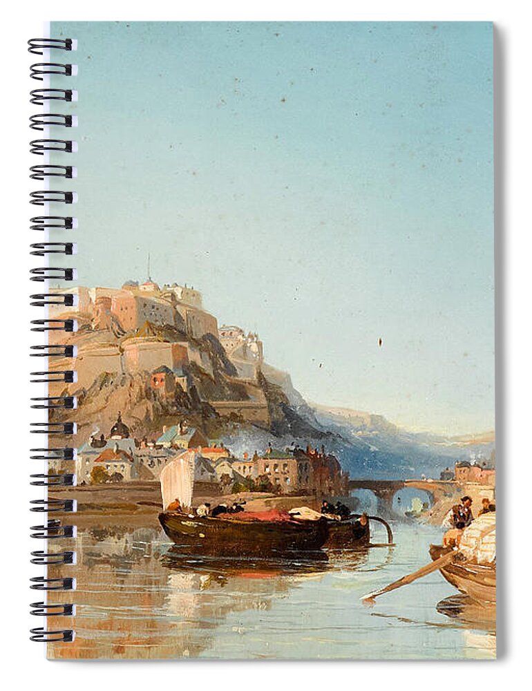 James Webb Spiral Notebook featuring the painting Namur, Belgium by James Webb