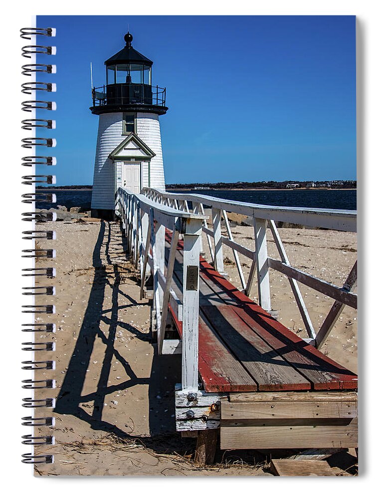 Nantucket Spiral Notebook featuring the photograph Nantucket lighthouse at Brant point by Jeff Folger