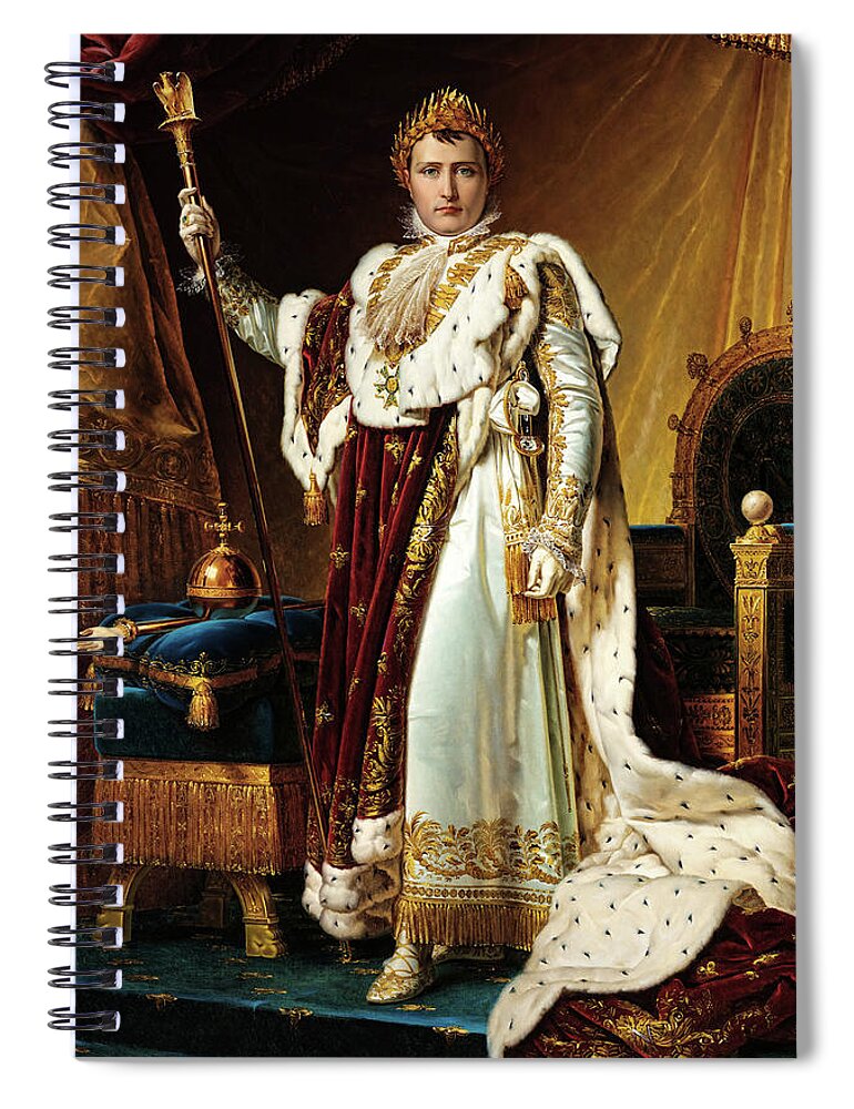 Francois Gerard Spiral Notebook featuring the painting Napoleon I, Emperor of the French, in Coronation Regalia by Francois Gerard