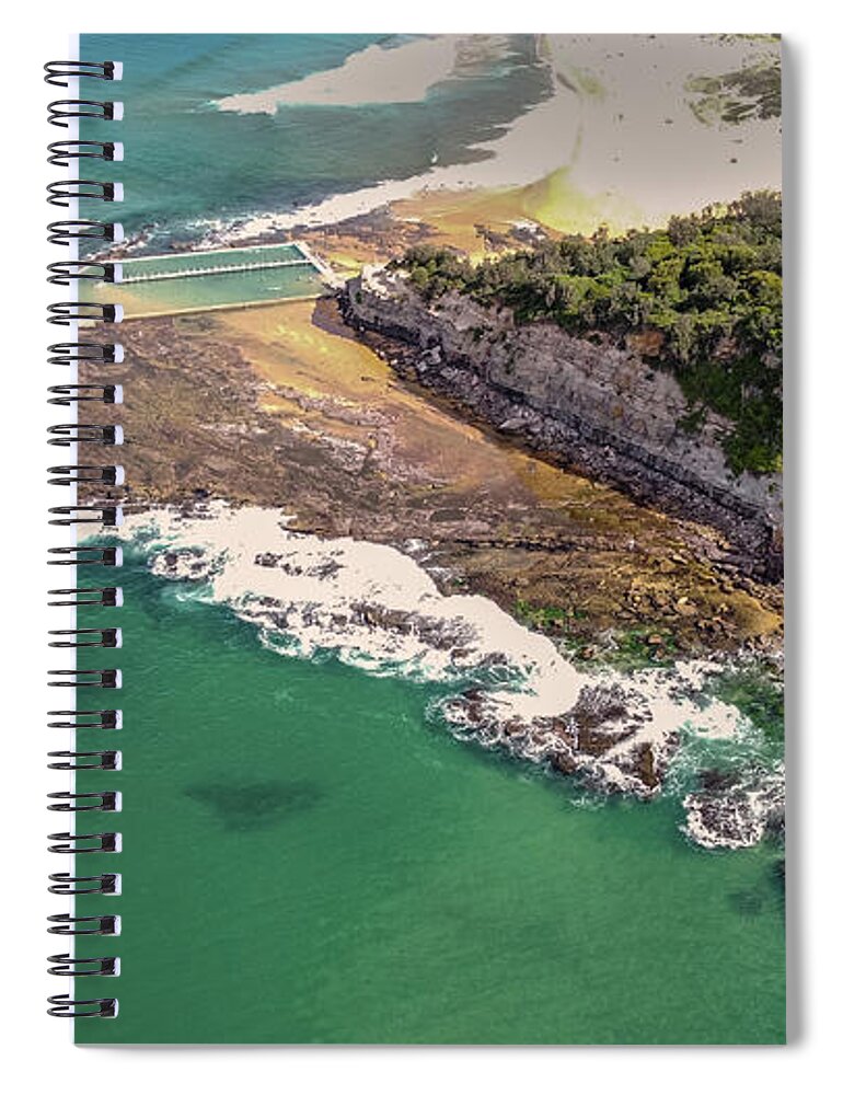 Road Spiral Notebook featuring the photograph Narrabeen Head, Rockpool and Bridge by Andre Petrov
