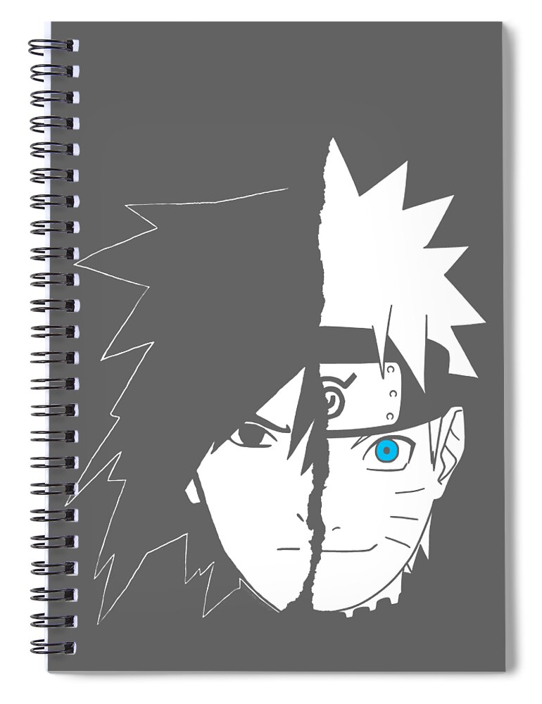 Naruto Shippuden Naruto Sasuke Split Face Spiral Notebook by Zinedi Zograf  - Fine Art America