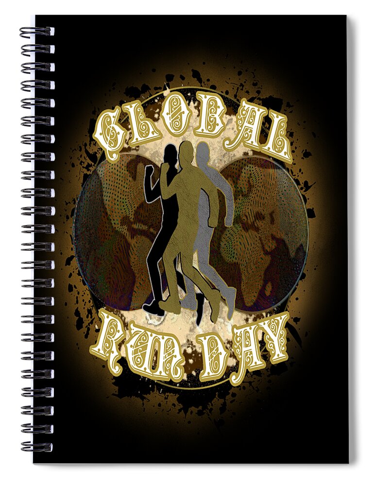 National Spiral Notebook featuring the digital art Nation Run Day June by Delynn Addams