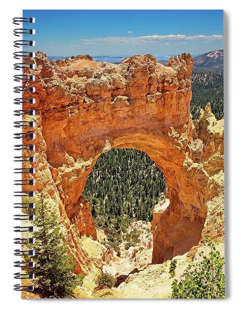 Blue Spiral Notebook featuring the photograph Natural Bridge by Ronald Lutz