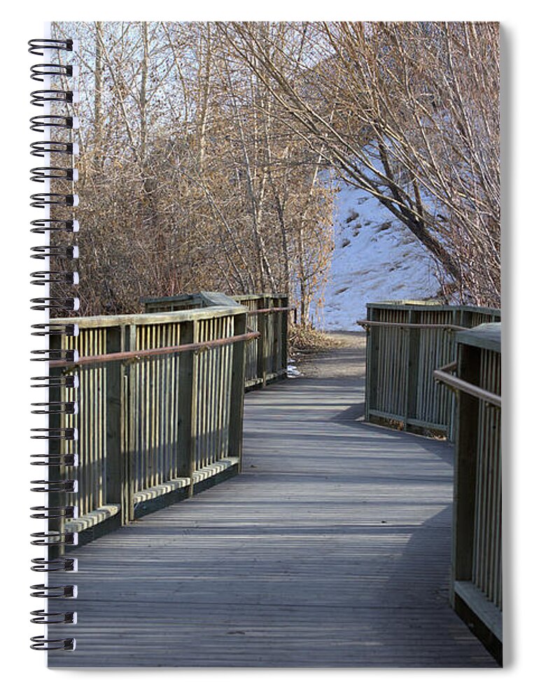 Bridge Spiral Notebook featuring the photograph Nature Park Wooden Bridge by Kae Cheatham
