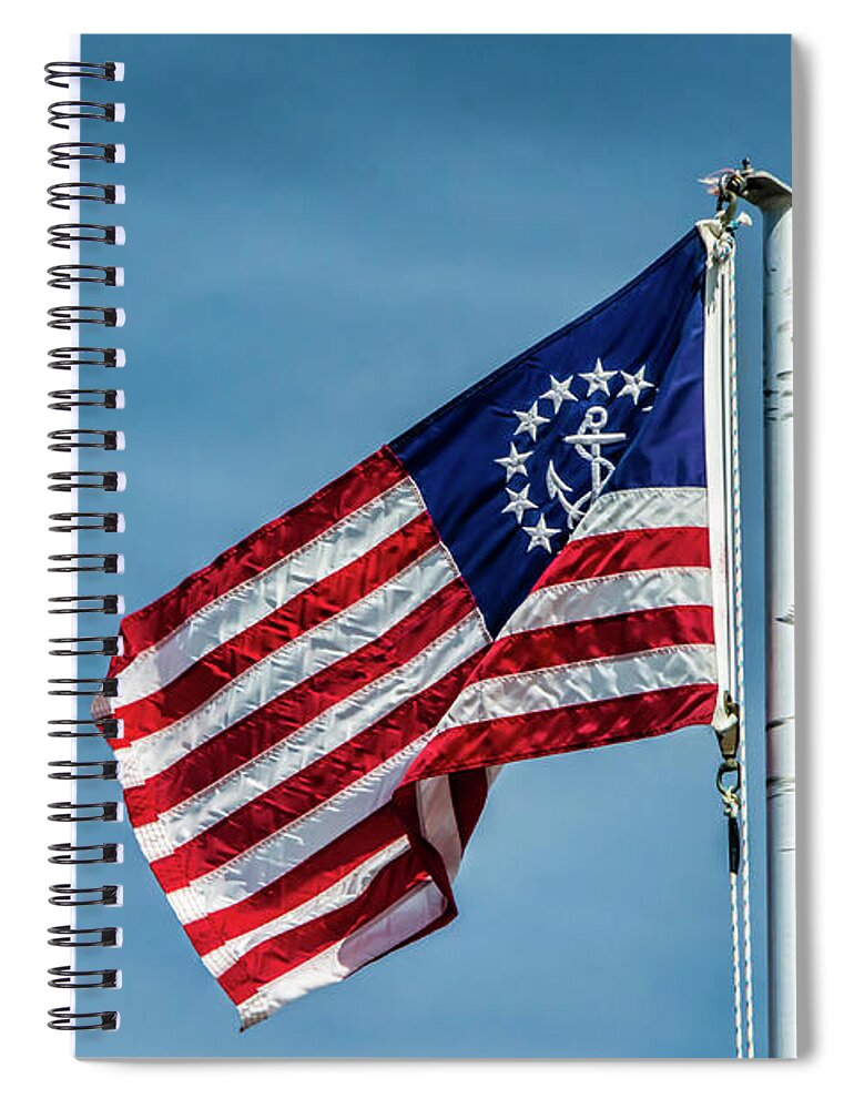 Flag Spiral Notebook featuring the photograph Nautical Flag by Cathy Kovarik