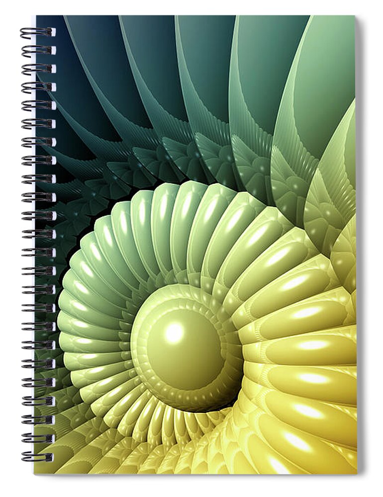 Nautilus Spiral Notebook featuring the digital art Nautilus by Phil Perkins
