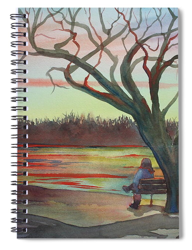 Assiniboine Park Spiral Notebook featuring the painting Near the Foorbridge by Ruth Kamenev