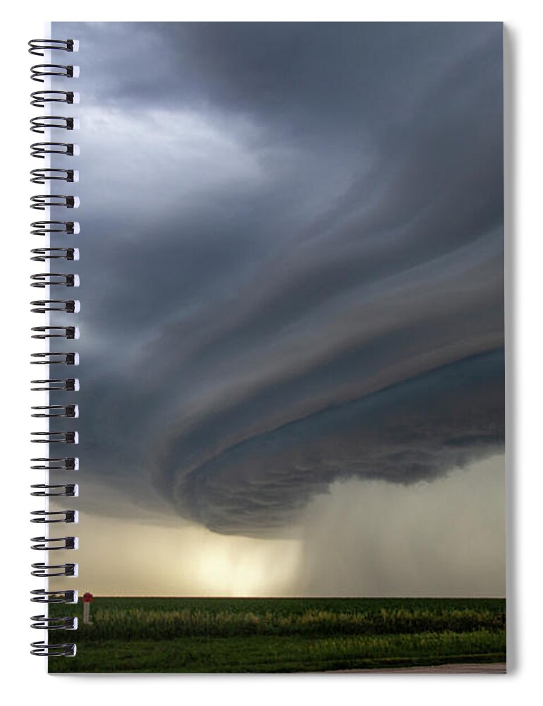 Nebraskasc Spiral Notebook featuring the photograph Nebraska Shelf Cloud Madness 020 by Dale Kaminski