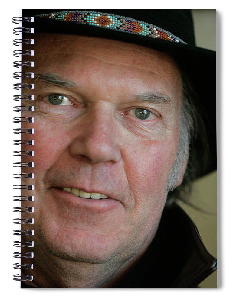 Neil Young Spiral Notebook featuring the photograph Neil Young Portrait by Rick Wilking
