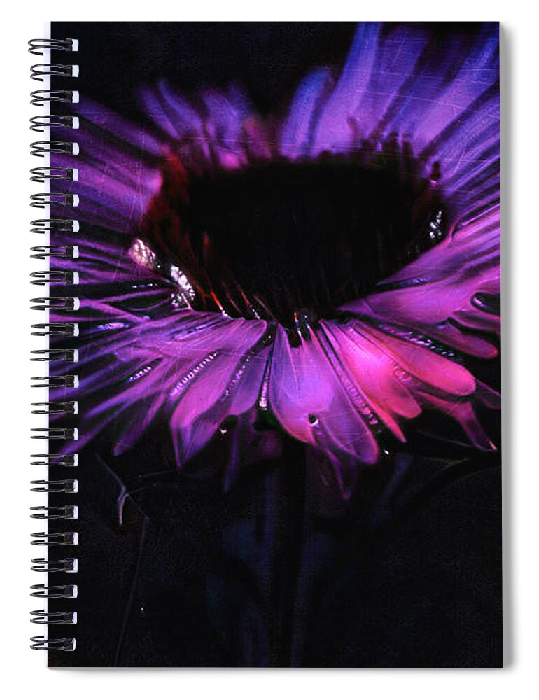 Flower Spiral Notebook featuring the photograph Neon Flower by Yasmina Baggili