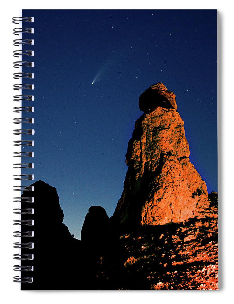California Spiral Notebook featuring the photograph Neowise at Trona Pinnacles by Joseph Philipson
